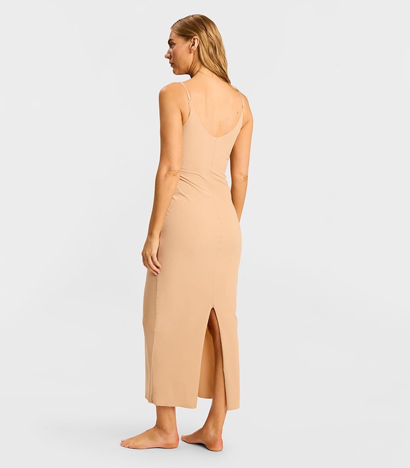 commando Classic Maxi Slip | Lightweight Shapewear with Raw-Cut Edges | Breathable European Microfiber | Adjustable Straps | Beige, Small-Medium - Image 2